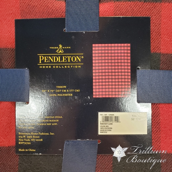 Pendleton Red Rob Roy Luxe Throw & Handmade Acrylic Sunset Canvas Painting NEW - Picture 10 of 11